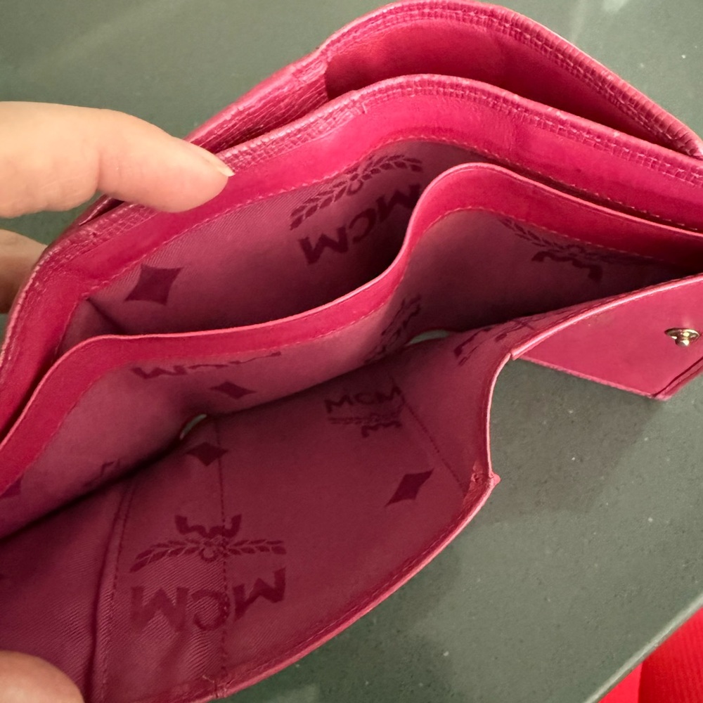 MCM Hot Pink Leather Wallet with Charm. EUC - Picture 8 of 11